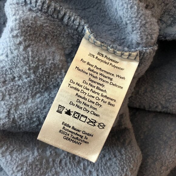Eddie Bauer Womens Blue Textured 1/4 Zip Pullover Fleece Top Lightweight S - Picture 4 of 5